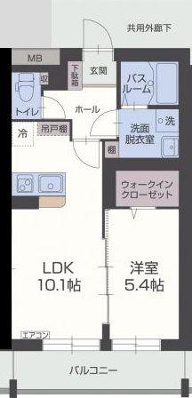 マトリカリア(1LDK/4階)の間取り写真