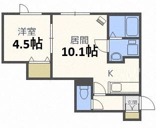 RETORNO(1LDK/2階)の間取り写真