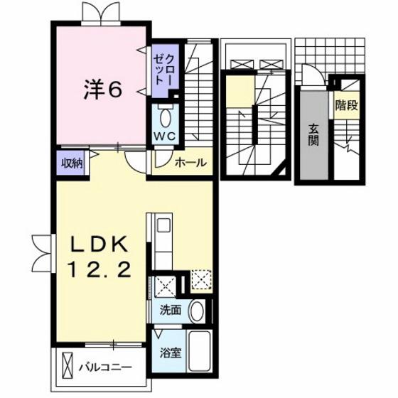 カーサ グレイス 祇園(1LDK/3階)の間取り写真