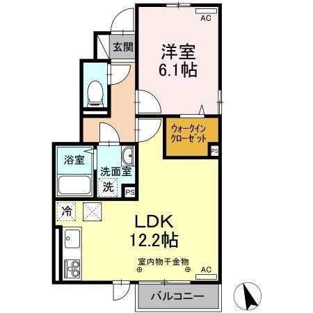 ソシア・セレビィ(1LDK/1階)の間取り写真