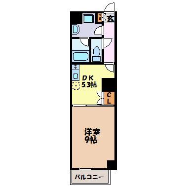 レジディア東桜(1DK/2階)の間取り写真