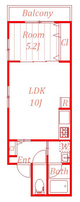 エルジュ港南台(1LDK/3階)の間取り写真