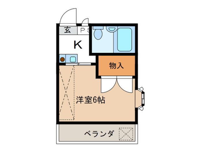 メゾンパステル(1K/2階)の間取り写真