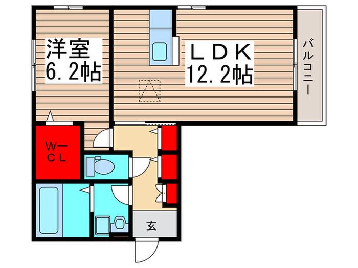 サンコースト(1LDK/3階)の間取り写真