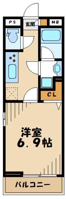 リコルテ大和(1K/2階)の間取り写真