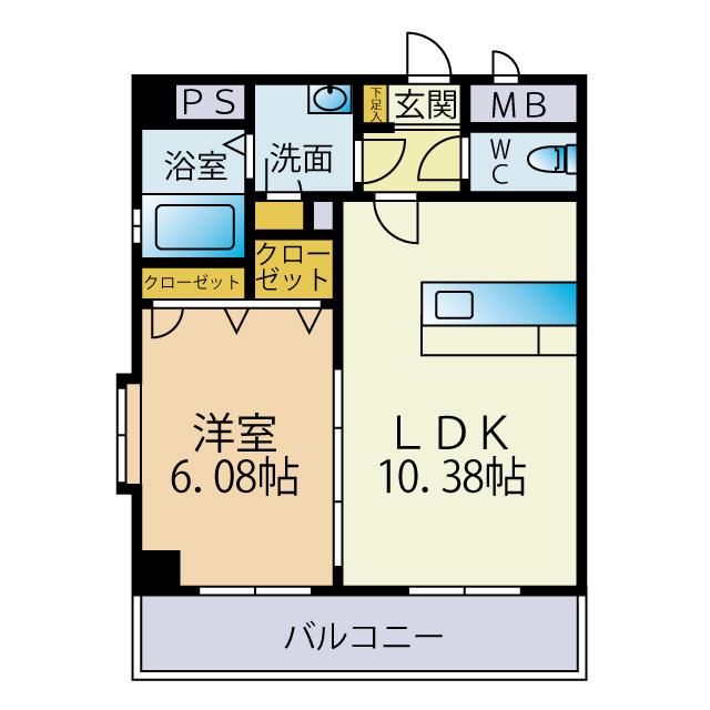 カラコレスIII(1LDK/5階)の間取り写真