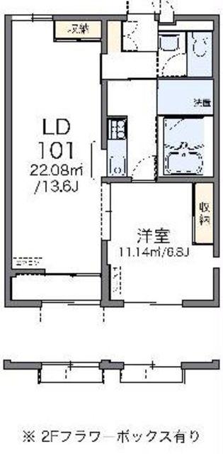 レオパレスヴィラこもれび(1LDK/1階)の間取り写真