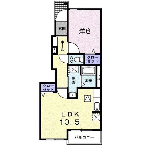 SUNLIT HOUSE(1LDK/1階)の間取り写真
