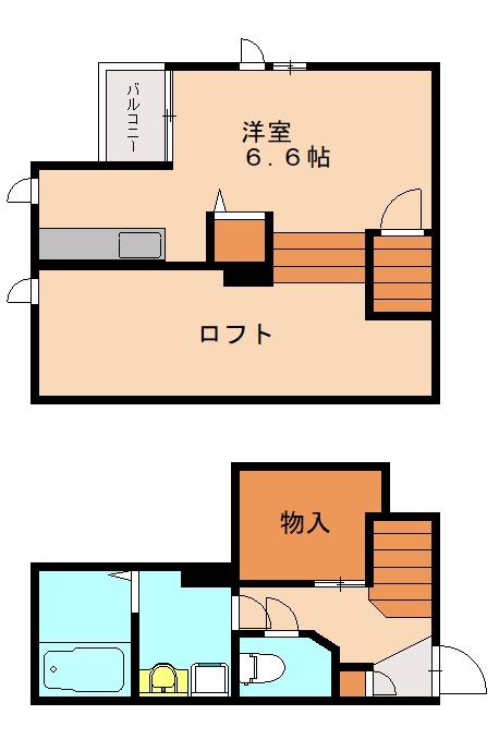 CB伊都グラート(1K/2階)の間取り写真