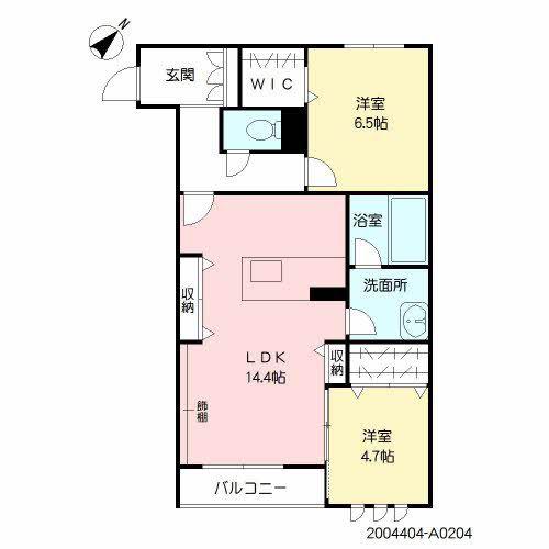 シャーメゾンアメニティ御領I(2LDK/2階)の間取り写真
