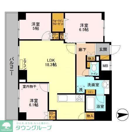 アヴェニール柏の葉(3LDK/2階)の間取り写真