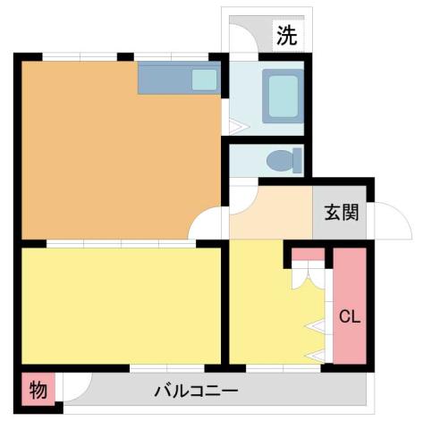 東仁川団地2号棟(2LDK/2階)の間取り写真