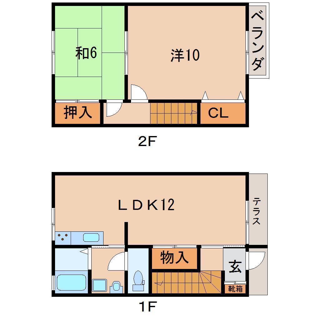 コーポアンザイ(2LDK/1階)の間取り写真