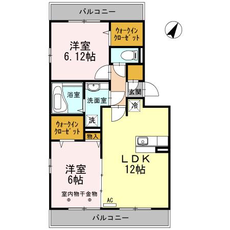 ルナカーサ(2LDK/3階)の間取り写真