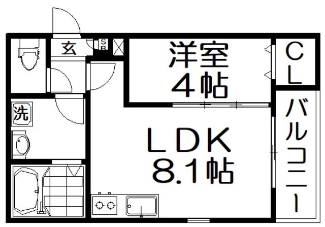 ジーメゾン渚元町クレサス(1LDK/3階)の間取り写真