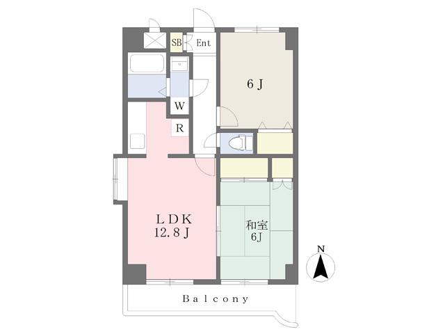 グランヒルST(2LDK/6階)の間取り写真