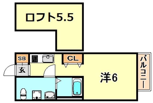 ラ・ヴィータ川西(ワンルーム/1階)の間取り写真