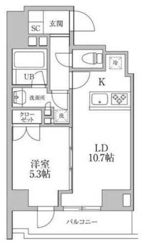 レジディア文京本郷III のあち(1LDK/10階)の間取り写真