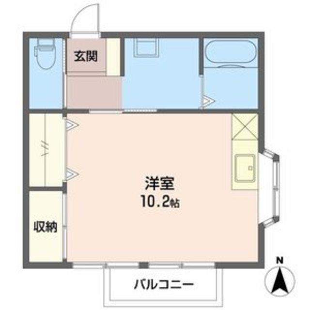 アイコート(ワンルーム/2階)の間取り写真