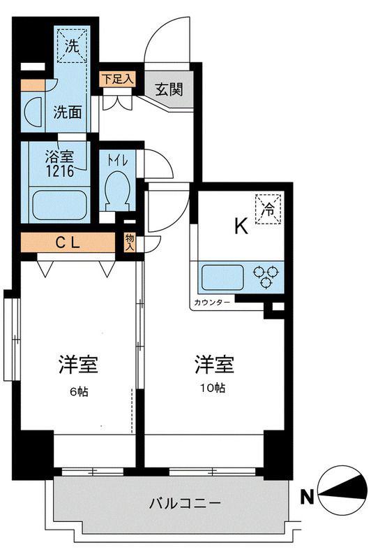 プライマル浅草橋(1LDK/3階)の間取り写真