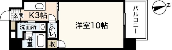 ロワジールY(1K/5階)の間取り写真