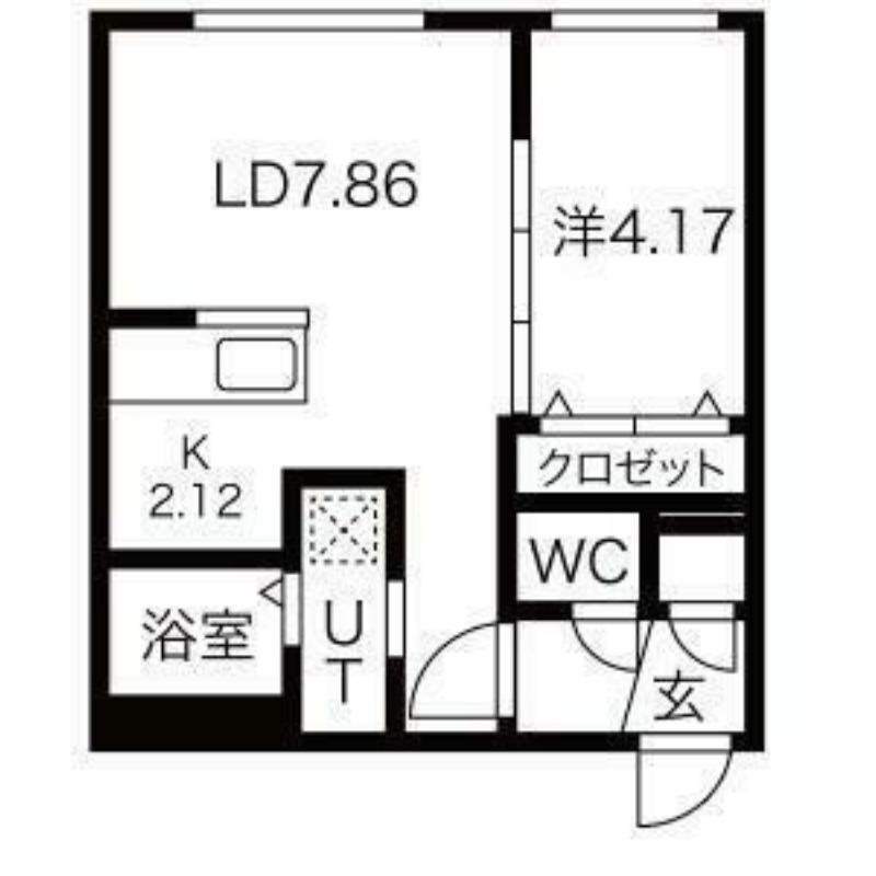 S-FORT月寒(1LDK/4階)の間取り写真
