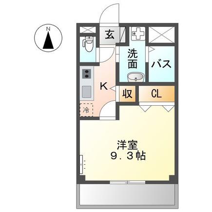 名鉄犬山線 西春駅 徒歩12分 3階建 築4年(1K/2階)の間取り写真