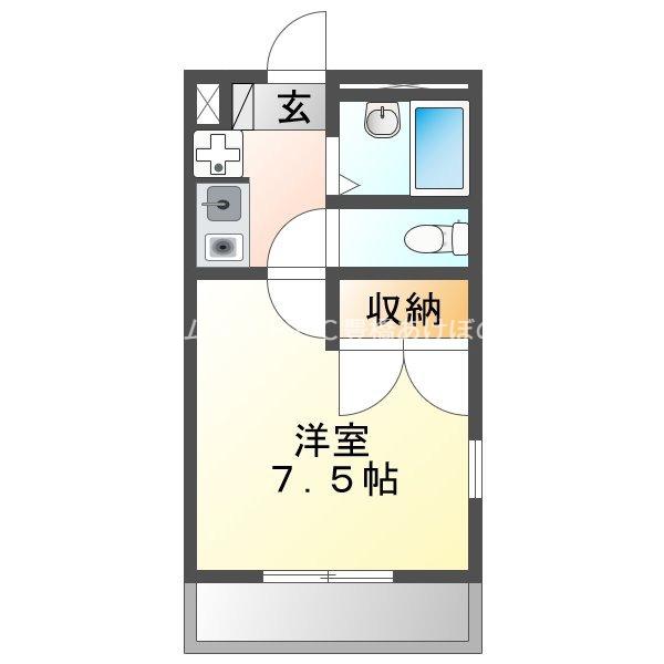 レオパレス小林(1K/1階)の間取り写真