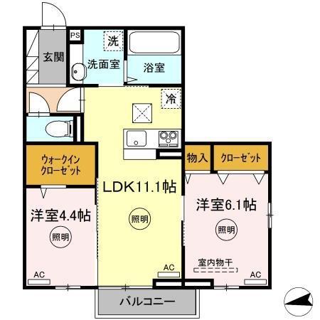 グレイシア(2LDK/1階)の間取り写真