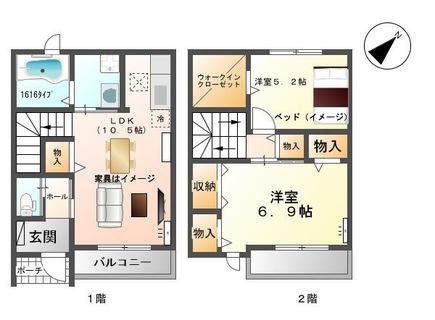 ルミエール桜木(2LDK/1階)の間取り写真