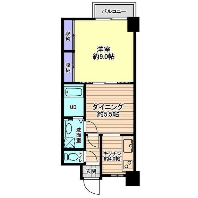 信開ウェラコート新神田(1LDK/2階)の間取り写真