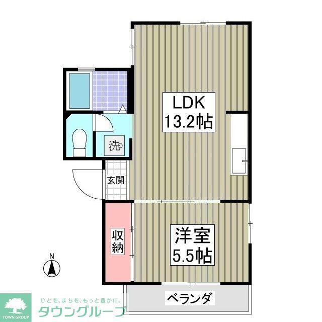ハイツベル(1K/2階)の間取り写真