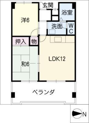 マンション金山1丁目(2LDK/4階)の間取り写真