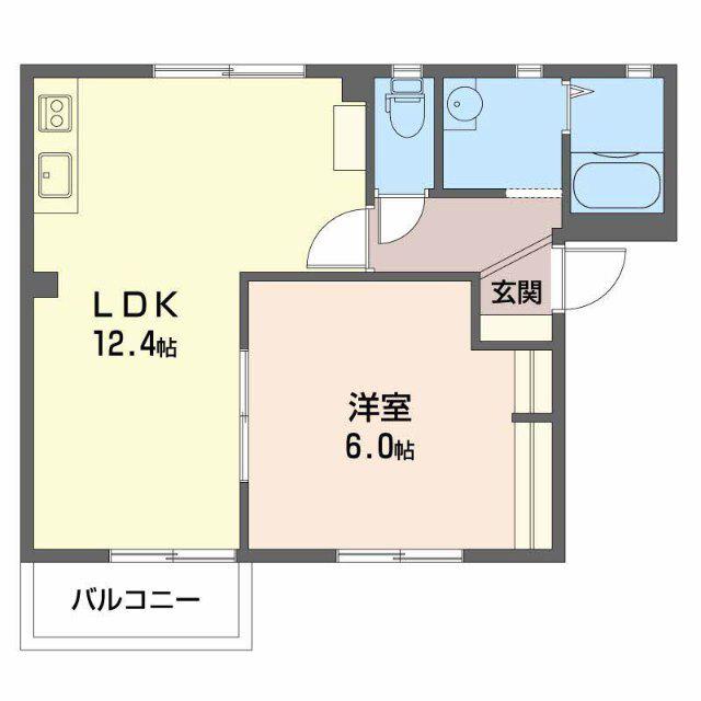ルポール宮下B(1LDK/2階)の間取り写真