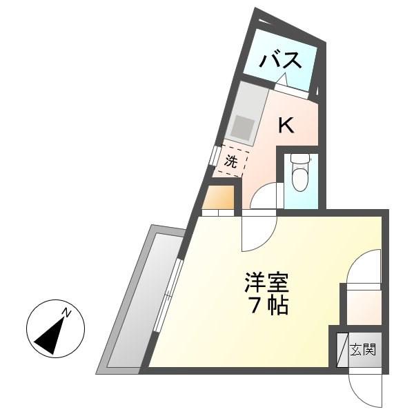 BE-HOUSE(1K/2階)の間取り写真