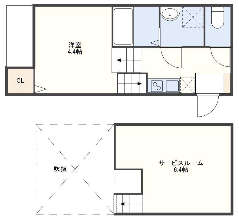 MODERN PALAZZO 小船越 SUNNY HILL(1SK/2階)の間取り写真