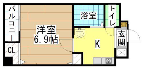 藤本ビルNO.25(1K/2階)の間取り写真