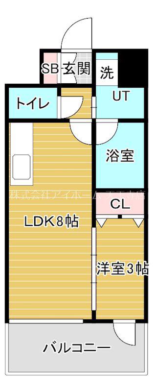 グランドステージ花園(1LDK/7階)の間取り写真