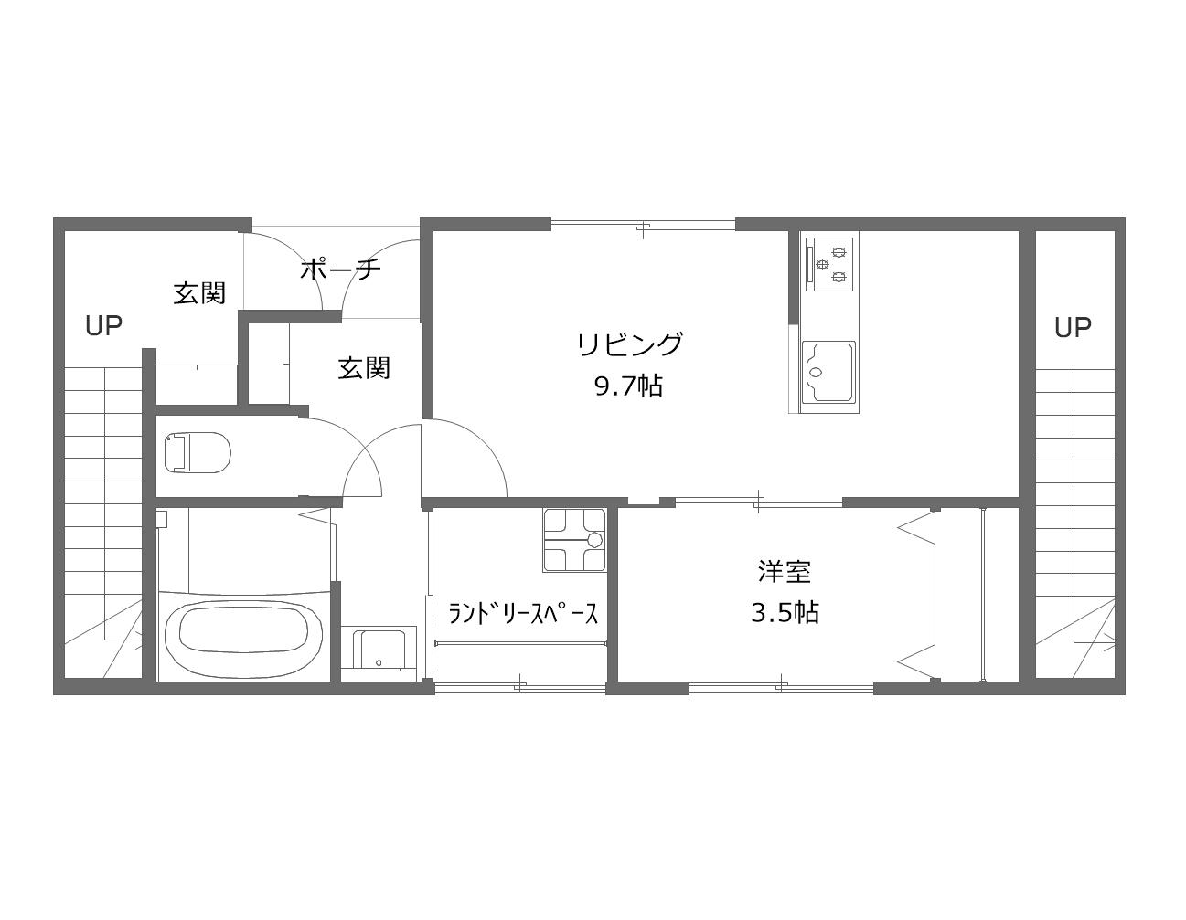 FREDERICK(1LDK/1階)の間取り写真