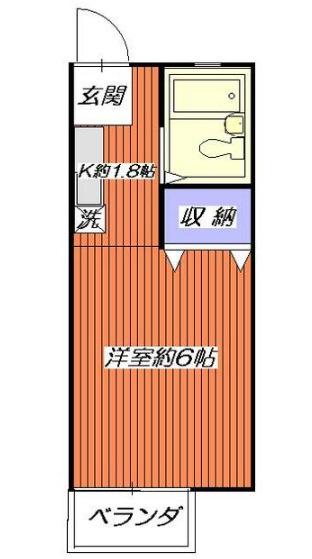 イマーブル52(1K/2階)の間取り写真
