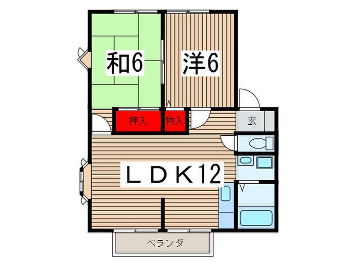 サンガーデン仲(2LDK/1階)の間取り写真