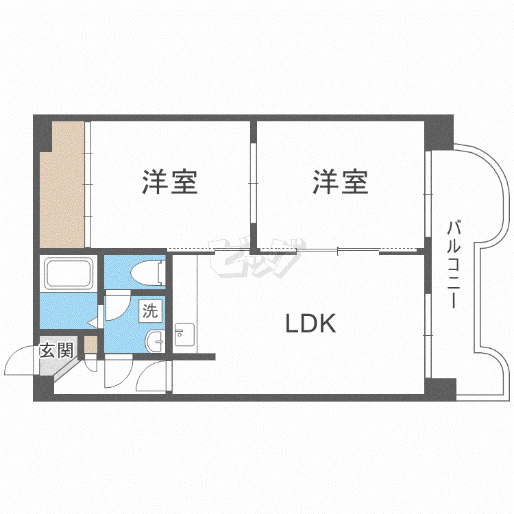 T&Kビル(2LDK/6階)の間取り写真