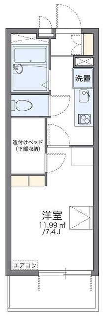 レオパレス与野アムール(1K/2階)の間取り写真