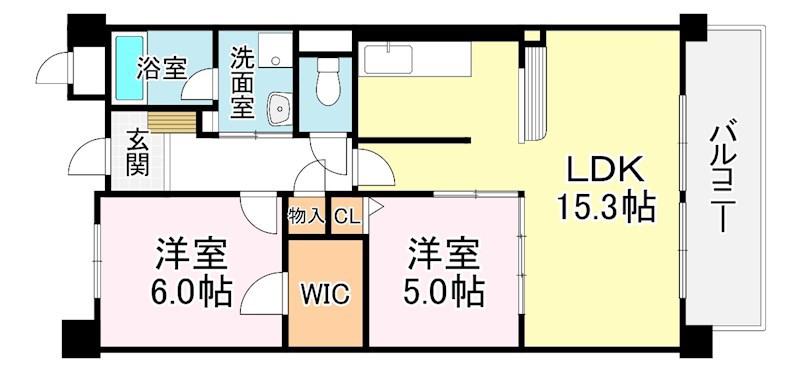 ヴィヴァーチェ(2LDK/1階)の間取り写真