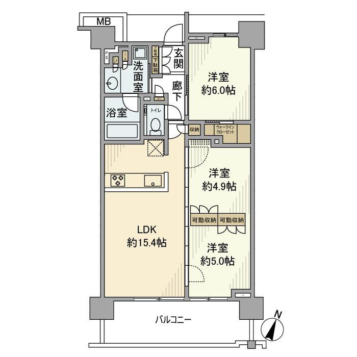 プラウド小竹向原(3LDK/8階)の間取り写真