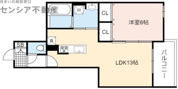 アレグリア バロール(1LDK/1階)の間取り写真