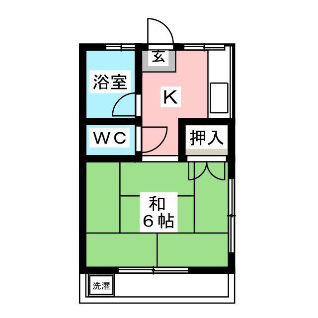 ファミールハイム(1K/1階)の間取り写真