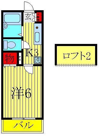 サンライズ柏(1K/2階)の間取り写真