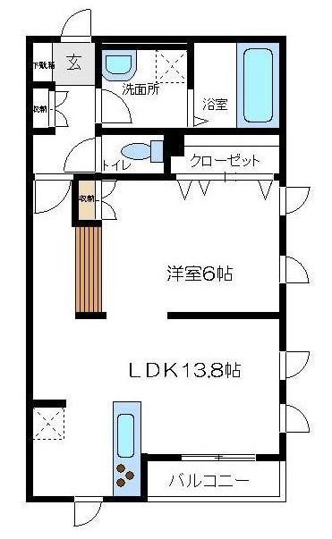 カンタービレ(1LDK/2階)の間取り写真