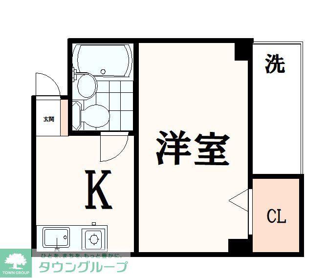 ベルヴィ八王子(1K/2階)の間取り写真